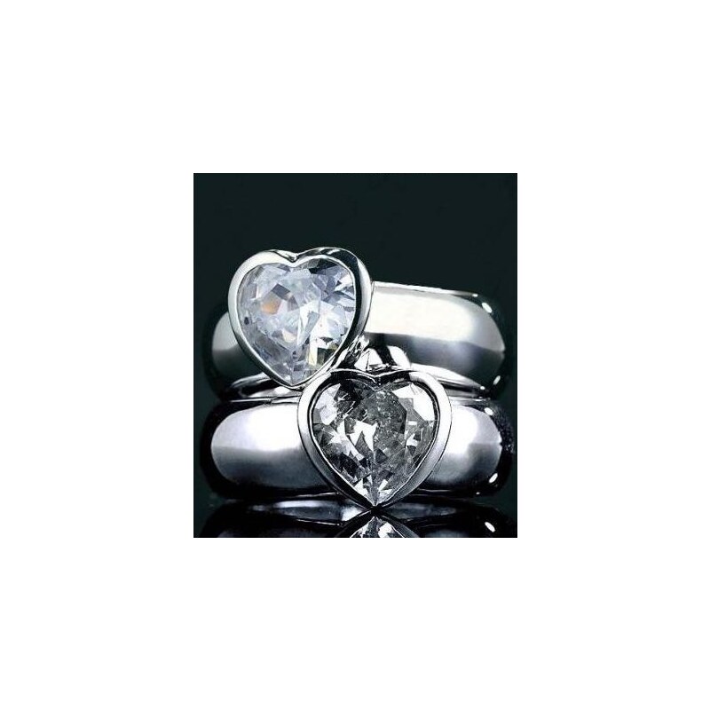 Stříbrný prsten APART se zirkonem ve tvaru srdce
