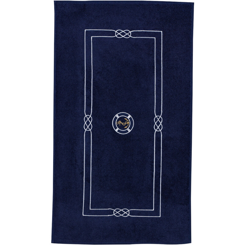 Soft Cotton Luxusní koupelnová předložka MARINE MAN 50x90 cm, Tmavě modrá, S výšivkou, 750 gr / m², Česaná prémiová bavlna 100%