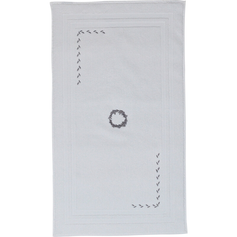 Soft Cotton Luxusní koupelnová předložka SEHZADE 50x90 cm, Bílá, stříbrná výšivka, 750 gr / m², Česaná prémiová bavlna 100%