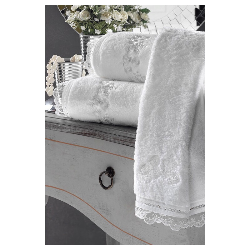 Soft Cotton Malý ručník LUNA 32x50 cm, Bílá, 580 gr / m², Česaná prémiová bavlna 100%