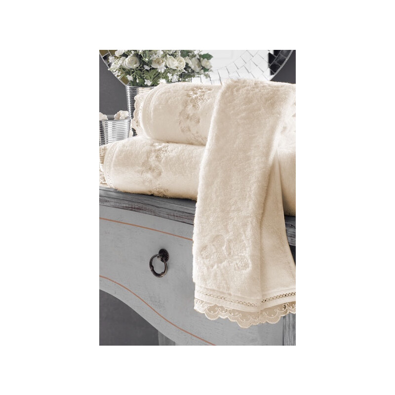 Soft Cotton Malý ručník LUNA 32x50 cm, Smetanová, 580 gr / m², Česaná prémiová bavlna 100%