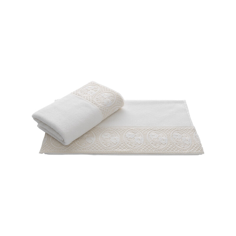 Soft Cotton Luxusní ručník ELIZA 50x100 cm, Smetanová, 580 gr / m², Česaná prémiová bavlna 100% DOBBY