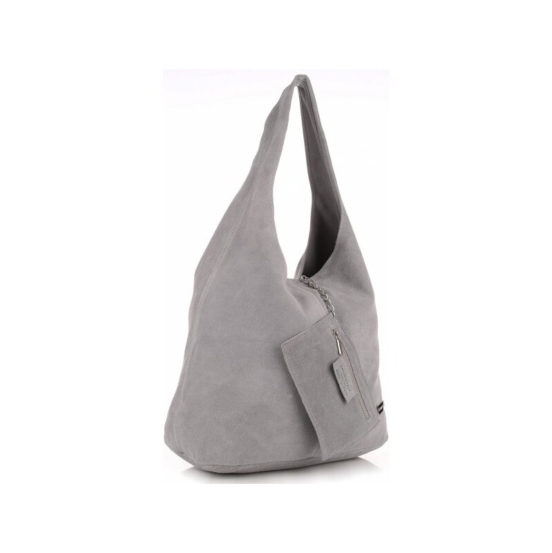 Kožené kabelka shopper bag Vittoria Gotti světle šedá V8802 114499051