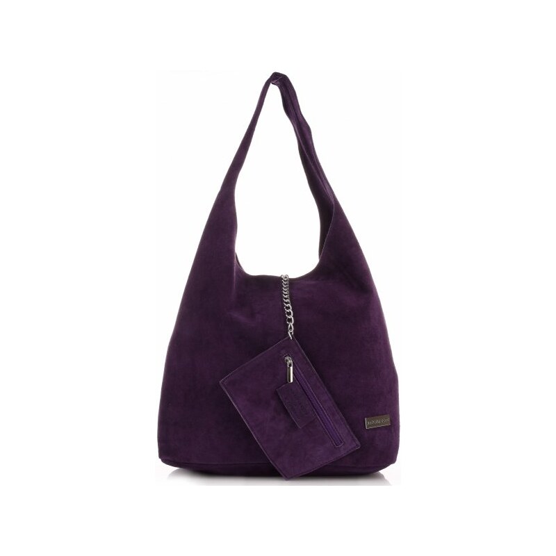 Kožené kabelka shopper bag Vittoria Gotti fialová V8802 114499052