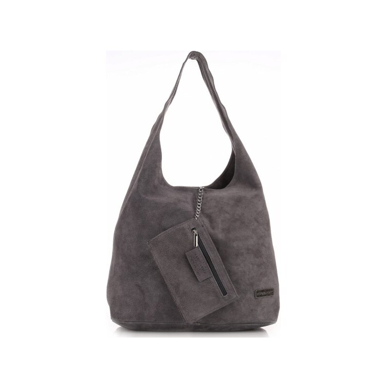 Kožené kabelka shopper bag Vittoria Gotti šedá V8802