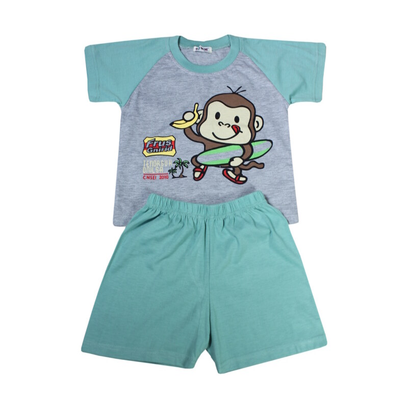 Polska Monkey chlapecké pyžamko světle zelená 3-4 roky