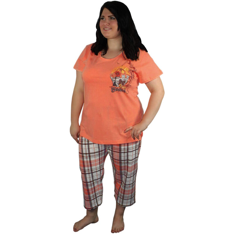 Vienetta Beach pyžamo 3XL světle oranžová
