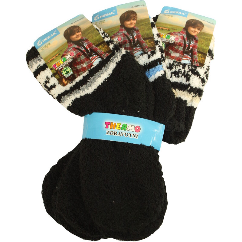 Pesail Dětské chlupaté ponožky 3 páry 27-30 MIX