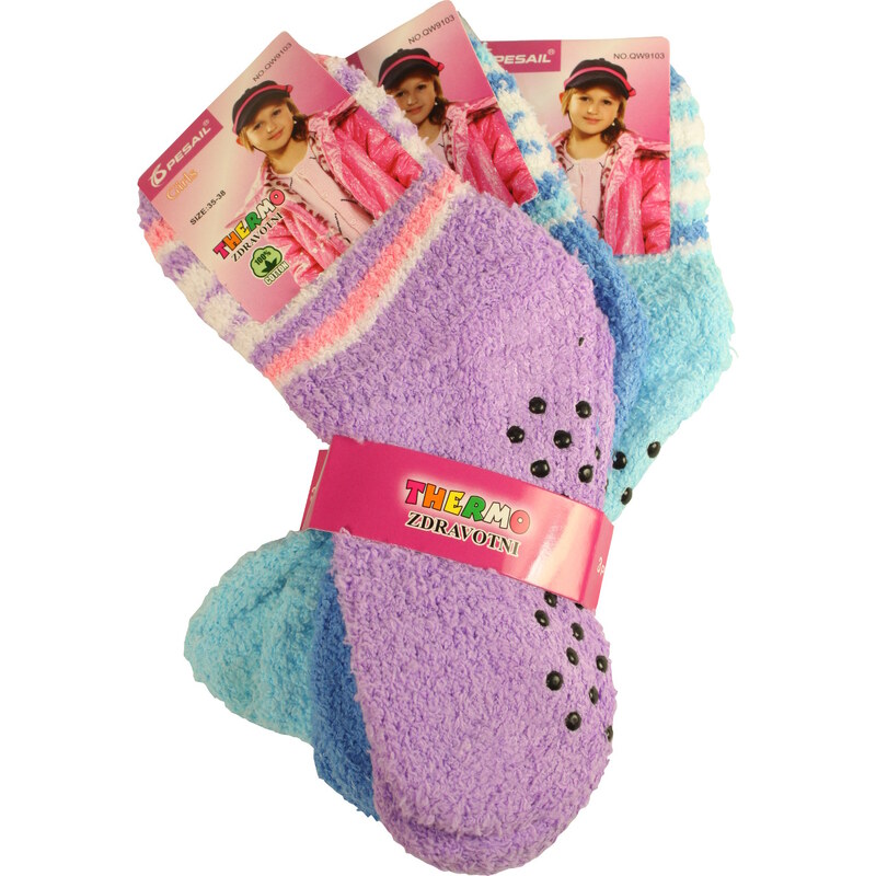 Pesail Dívčí thermo ponožky 3 páry 27-30 MIX