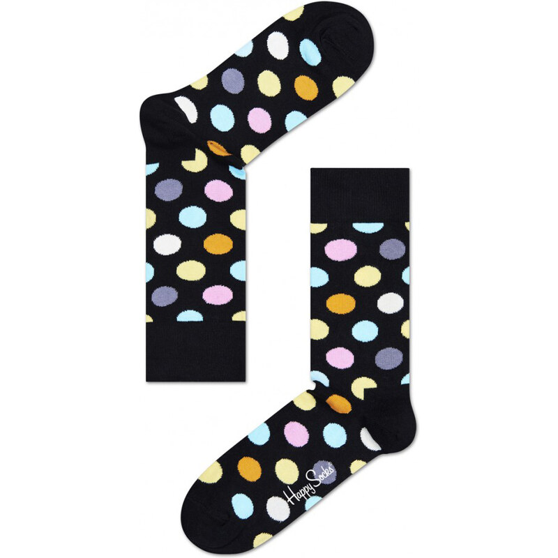 Happy Socks černé ponožky Big Dot - 36-40