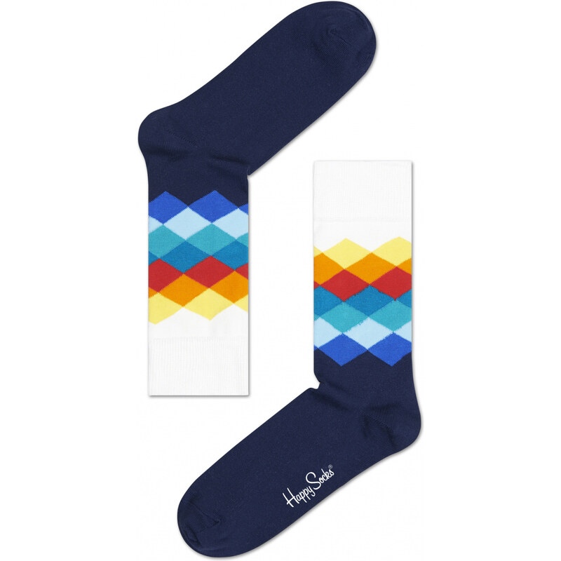 Happy Socks tmavě modré ponožky Faded Diamond - 41-46