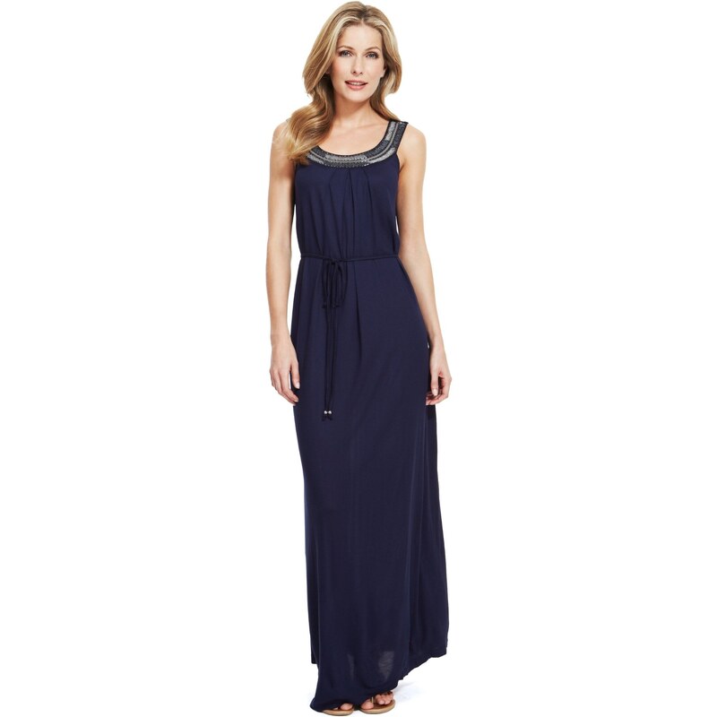 Marks and Spencer M&S Collection Bead Embellised Neckline Maxi Dress