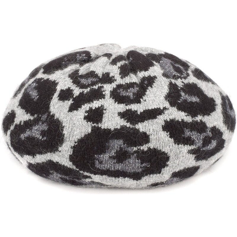 Marks and Spencer M&S Collection Leopard Print Knitted Beret Hat with Angora