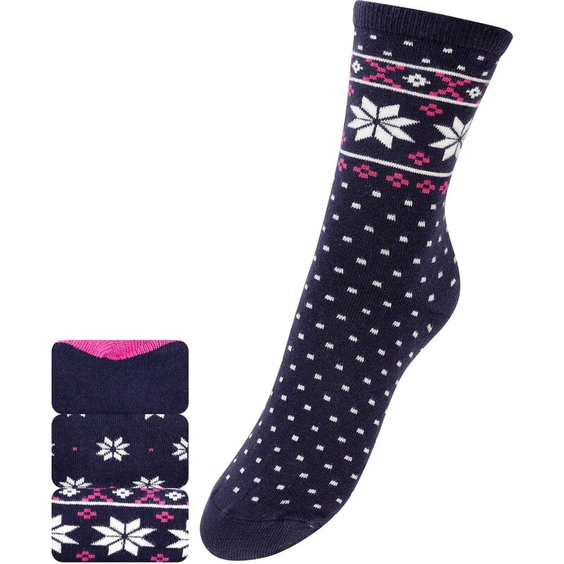 Marks and Spencer 3 Pairs of Freshfeet™ Cotton Rich Fair Isle Socks with Silver Technology