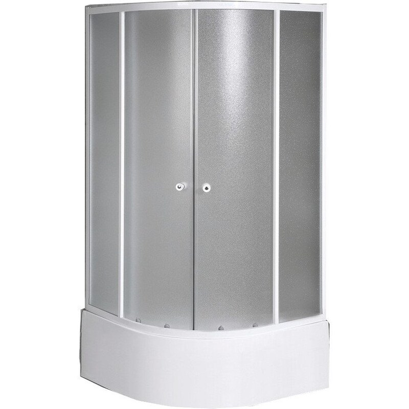 AQUALINE - AMICHETTA čtvrtkruhová sprchová zástěna 800x800 mm, nízká, matné sklo (E83)
