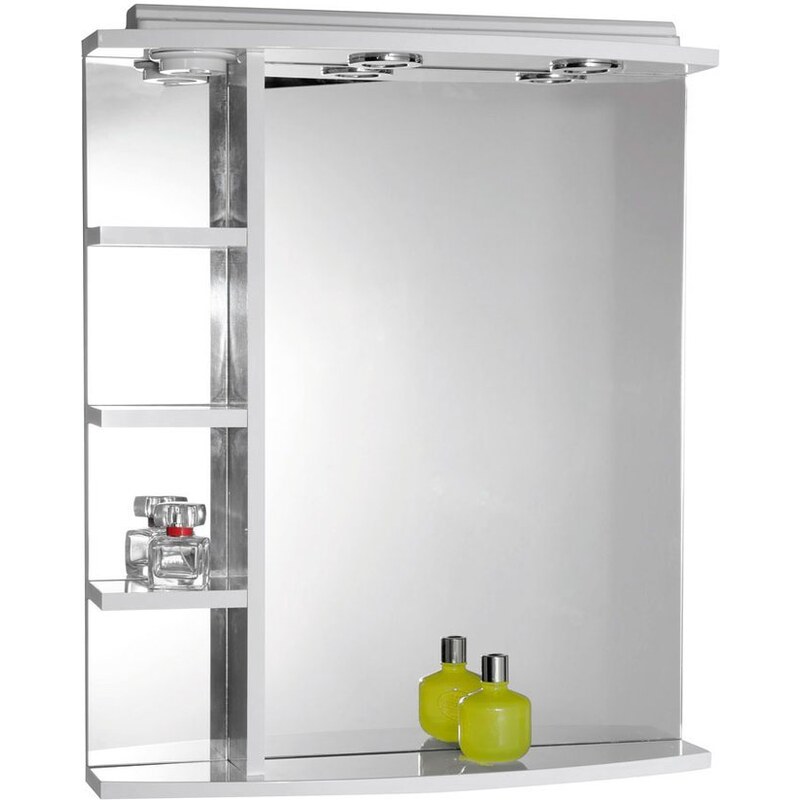 AQUALINE - KORIN zrcadlo s osvětlením a poličkami 52x70x15cm (57355)
