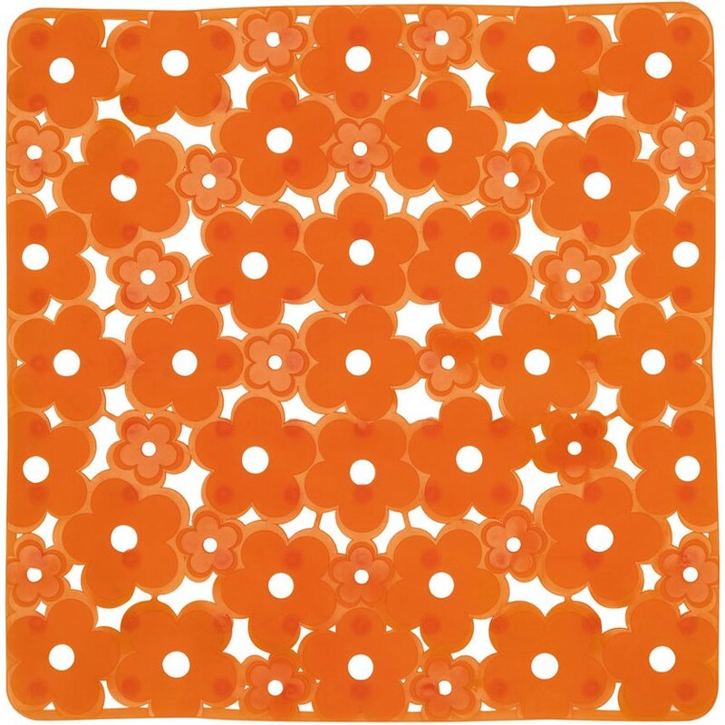 AQUALINE - MARGHERITA podložka do sprchového koutu 51,5x51,5cm s protiskluzem, PVC,oranžová (975151P4)