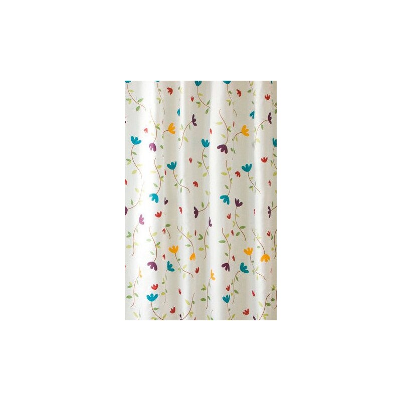 AQUALINE - Sprchový závěs 180x200cm, polyester, květovaný (ZP007)