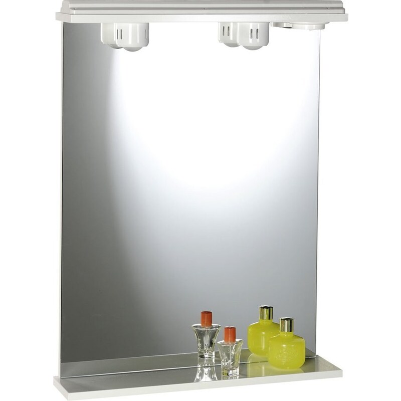 AQUALINE - EKOSET zrcadlo s osvětlením 60x75x12cm, bílá (57059)