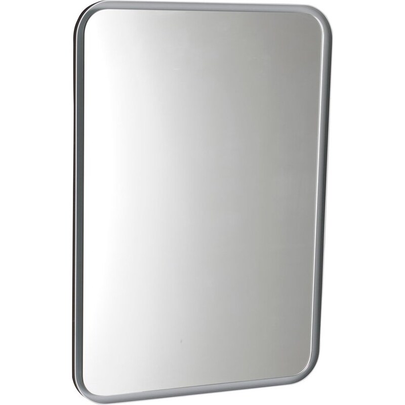 SAPHO - FLOAT zaoblené zrcadlo v rámu s LED osvětlením 500x700mm, bílá (22571)