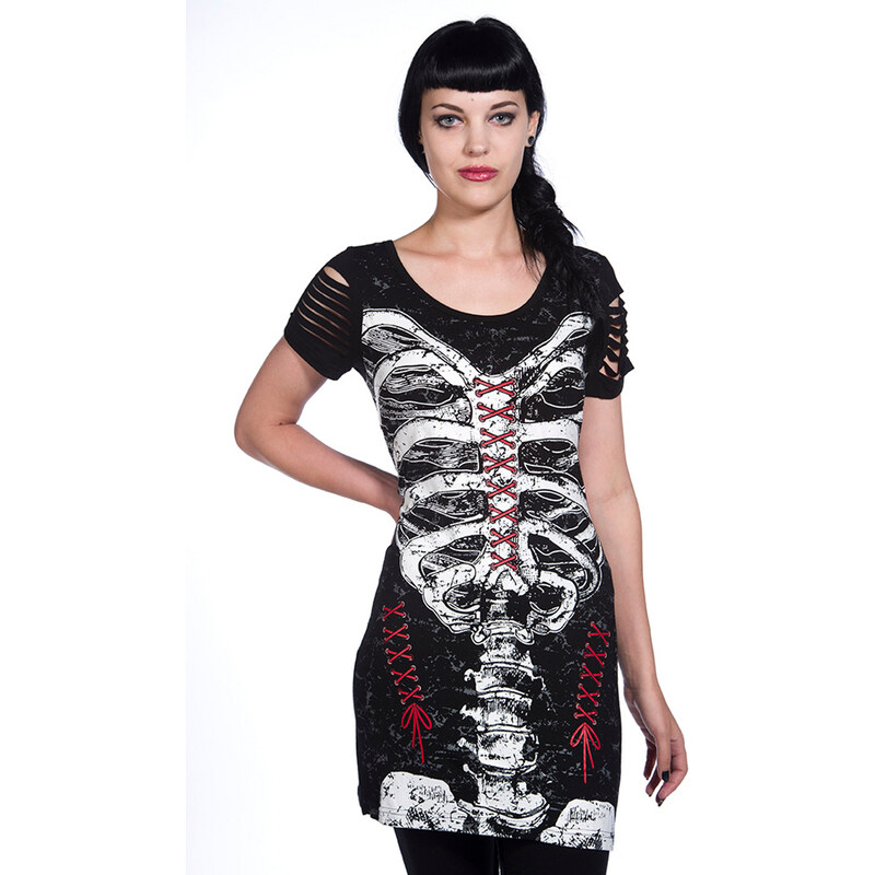 šaty dámské (tunika) BANNED - Corset Skeleton - OBN121
