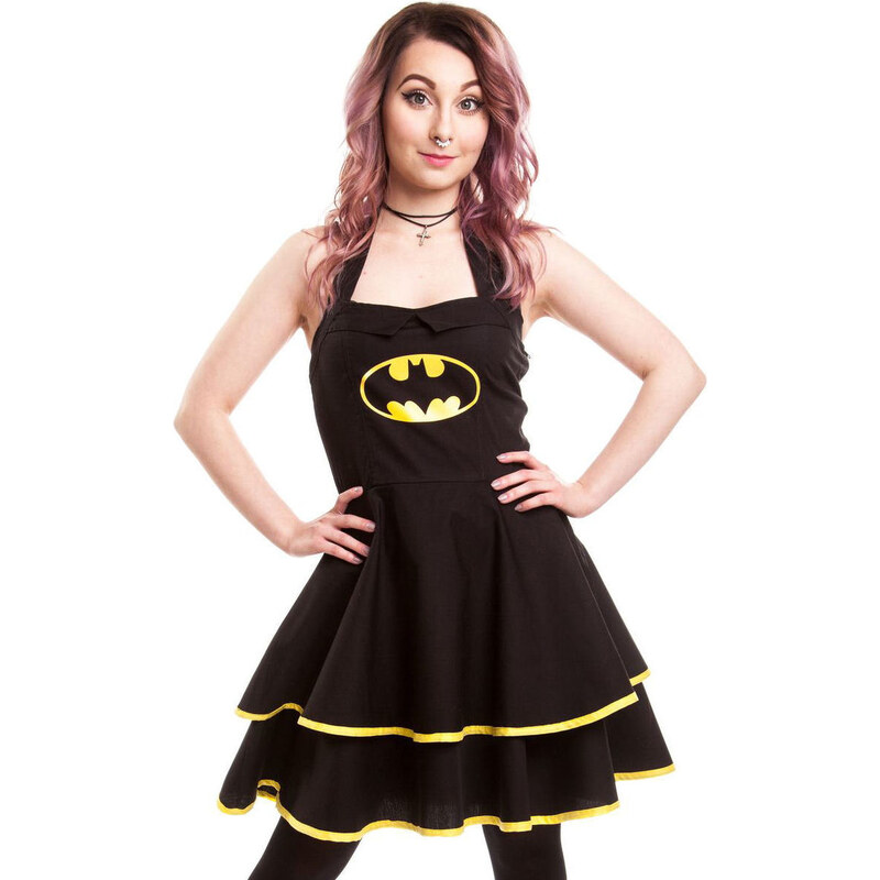 POIZEN INDUSTRIES šaty dámské BATMAN - Batman Cape - Black - POI093