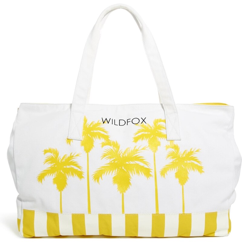 Wildfox Bel Air Palms Canvas Beach Bag - Yellow