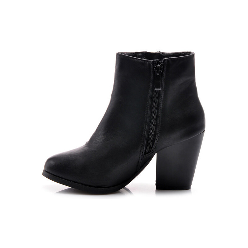 AMERICAN CLUB Parádní černé kotníčkové dámské boty s módním zipem