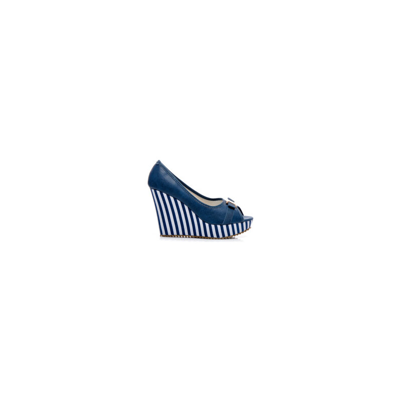 Mshoes Sailor lodičky na klínu modré Velikost: 39/24,5 cm