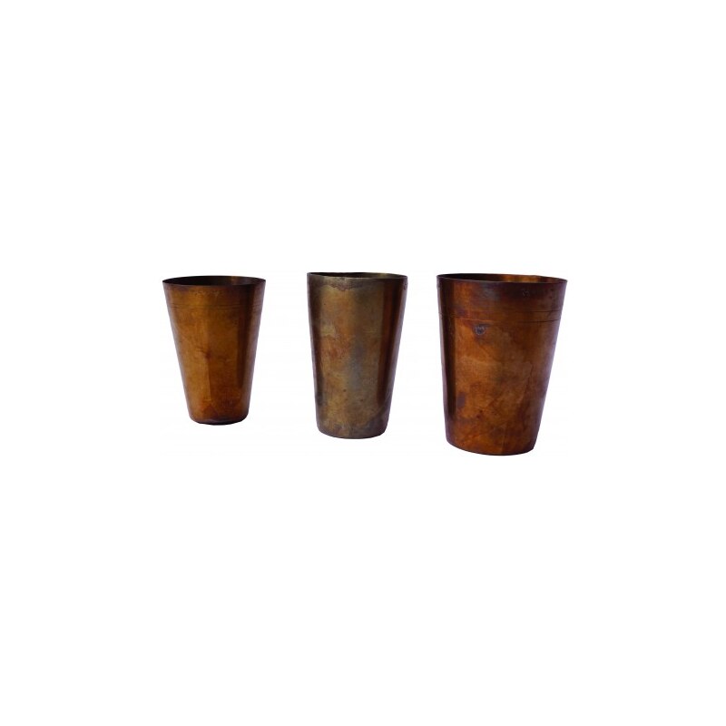 Industrial style, Mosazná nádoba se starodávným vzhledem 12xx8cm (1292)