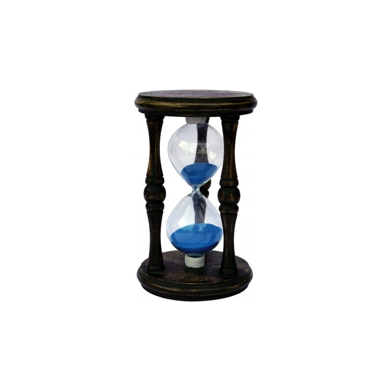 Industrial style, Starožitné přesýpací hodiny s modrým pískem 17x10cm (1295)