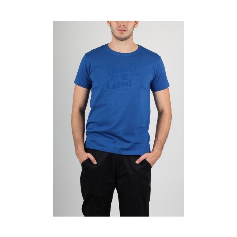 SAM 73 Pánské tričko s potiskem tón v tónu MT 604 blue - modrá