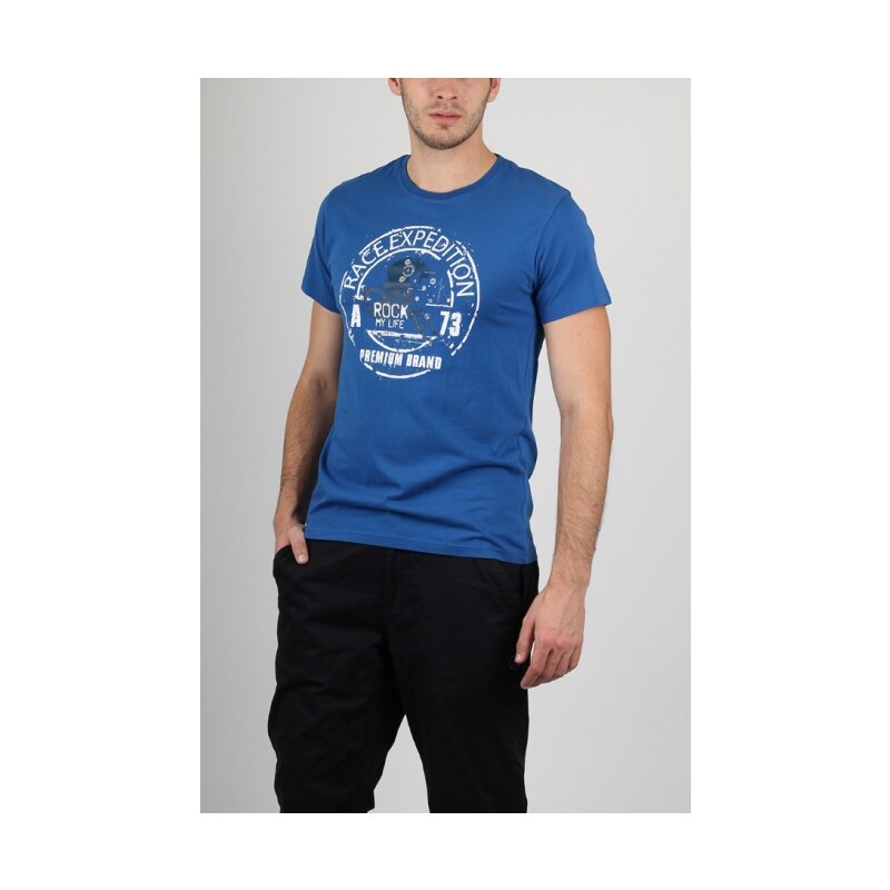 SAM 73 Pánské tričko s potiskem ve sportovním stylu MT 605 blue - modrá