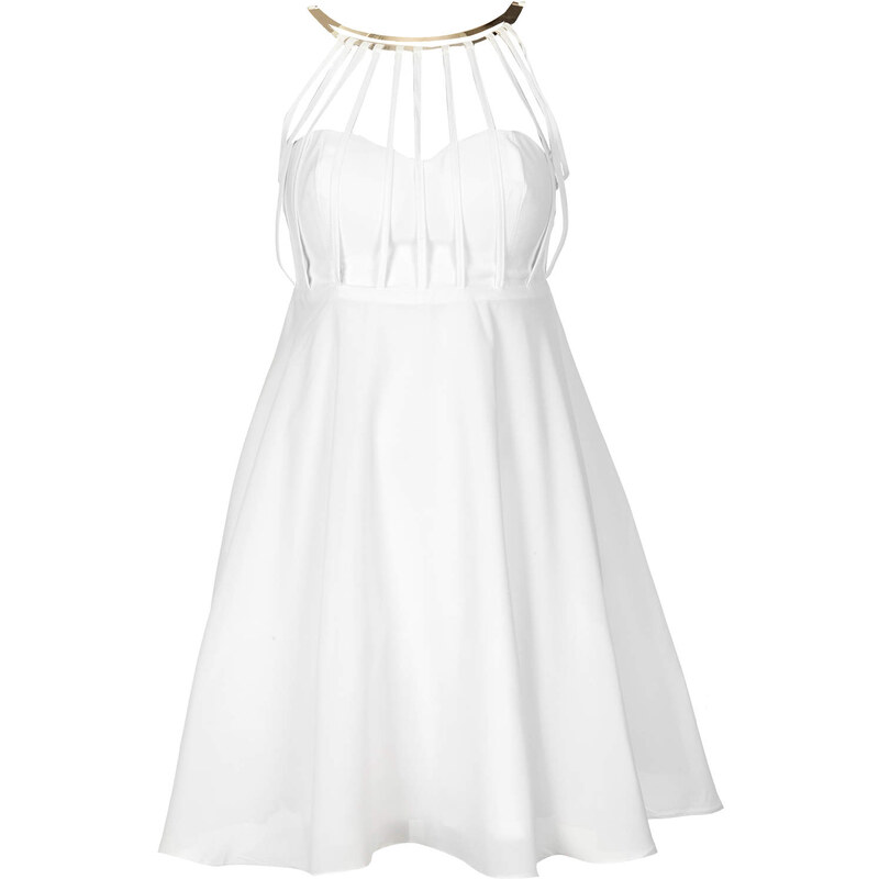 Topshop **White Hardwear Strap Prom Dress by Rare