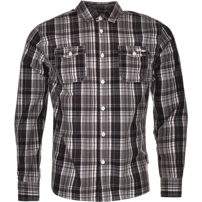 Lee Cooper Long Sleeve Check Shirt Junior Boys, black/white