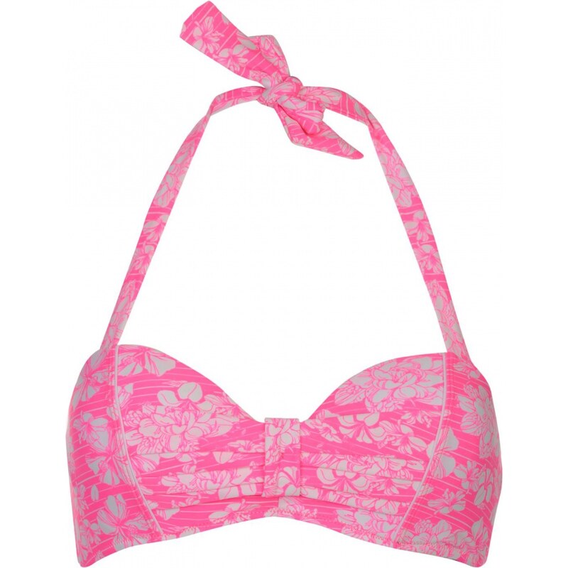 Hot Tuna Halter Bikini Top Ladies, wht/pink floral