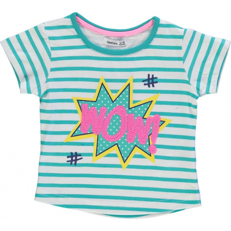 Heatons Wow Stripe T Shirt Infant Girls, multi