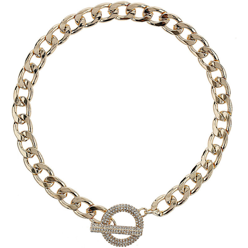 Topshop Premium Pave Clasp Necklace