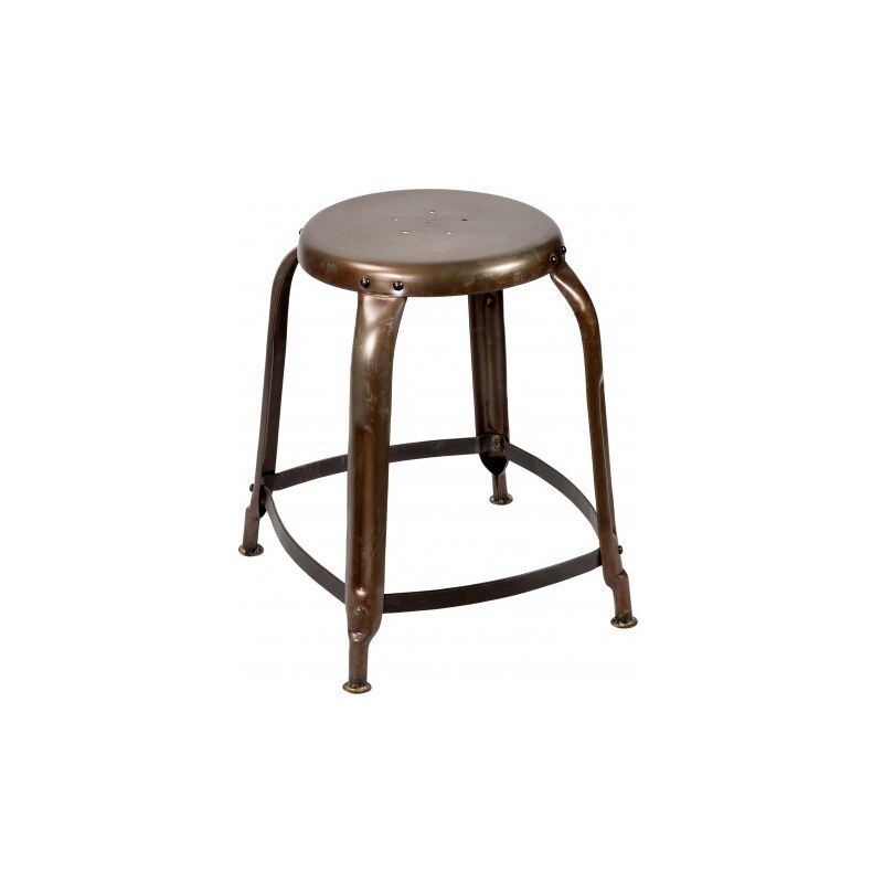 Industrial style, Retro kovová stolička s bronzovým nátěrem 45x38x38cm (1232)