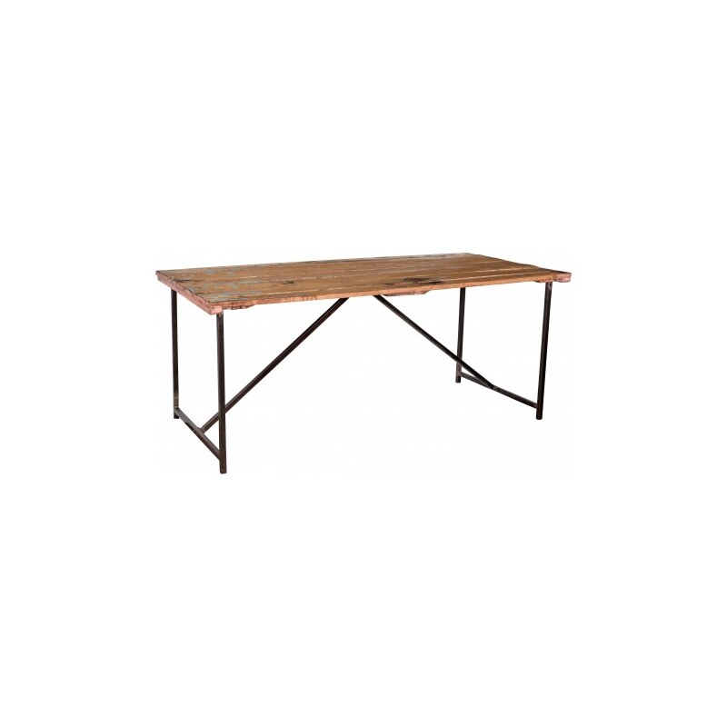 Industrial style, Jídelní stůl z kvalitního dřeva a kovu 76x190-200x85cm (1240)