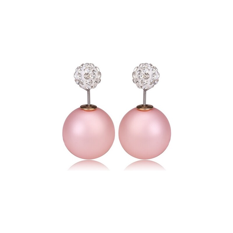 NoName 003 Naušnice oboustranné perly - růžové