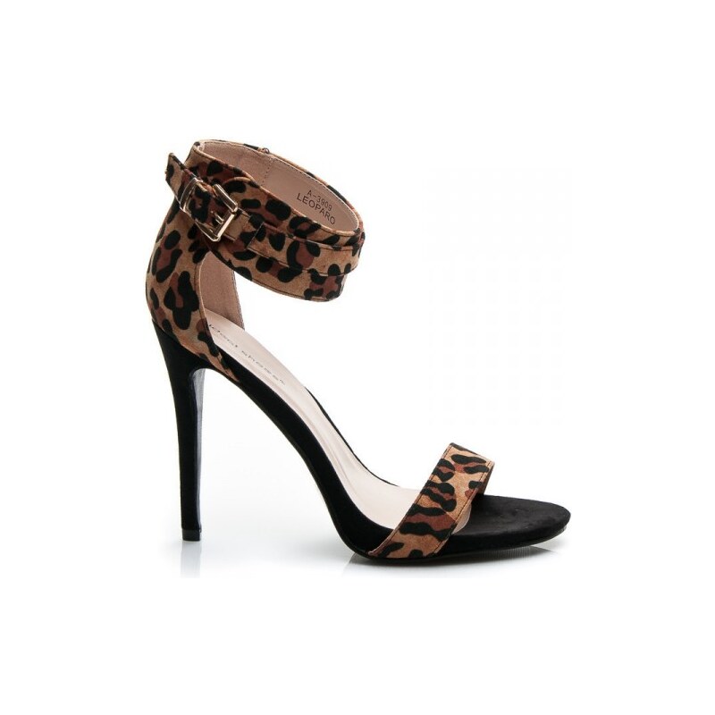 IDEAL Romantické leopardí sandály
