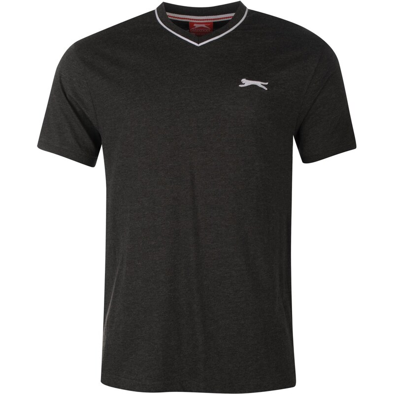 Tričko Slazenger V Neck pán. sivě šedá