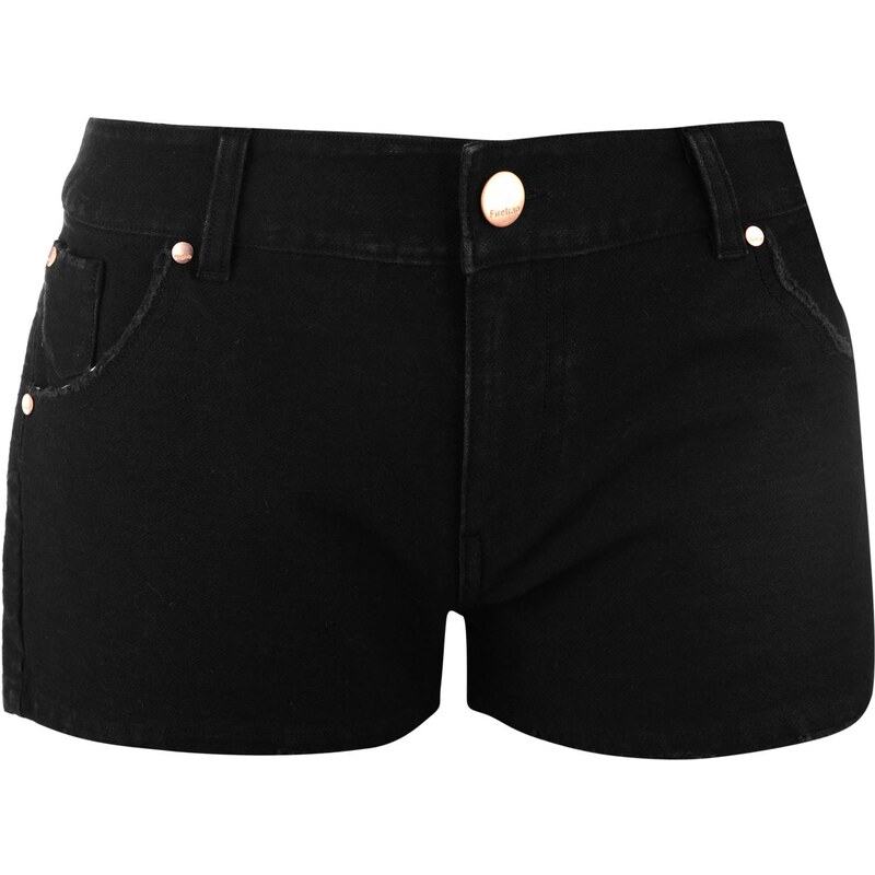 Firetrap Denim Cut Off Shorts Ladies, black