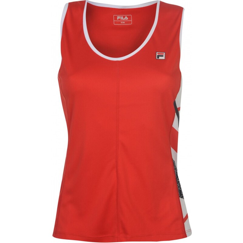 Fila Arisa V Neck Tennis Top Ladies, red/white