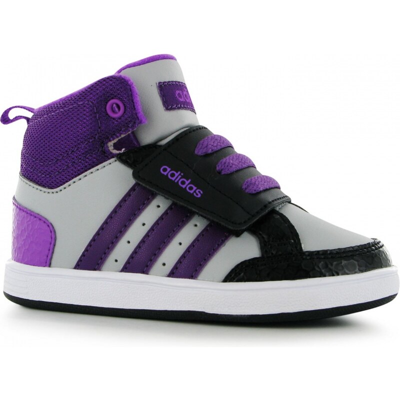 Adidas Hoops Mid Infants Girls Trainers, onix/purp/blk