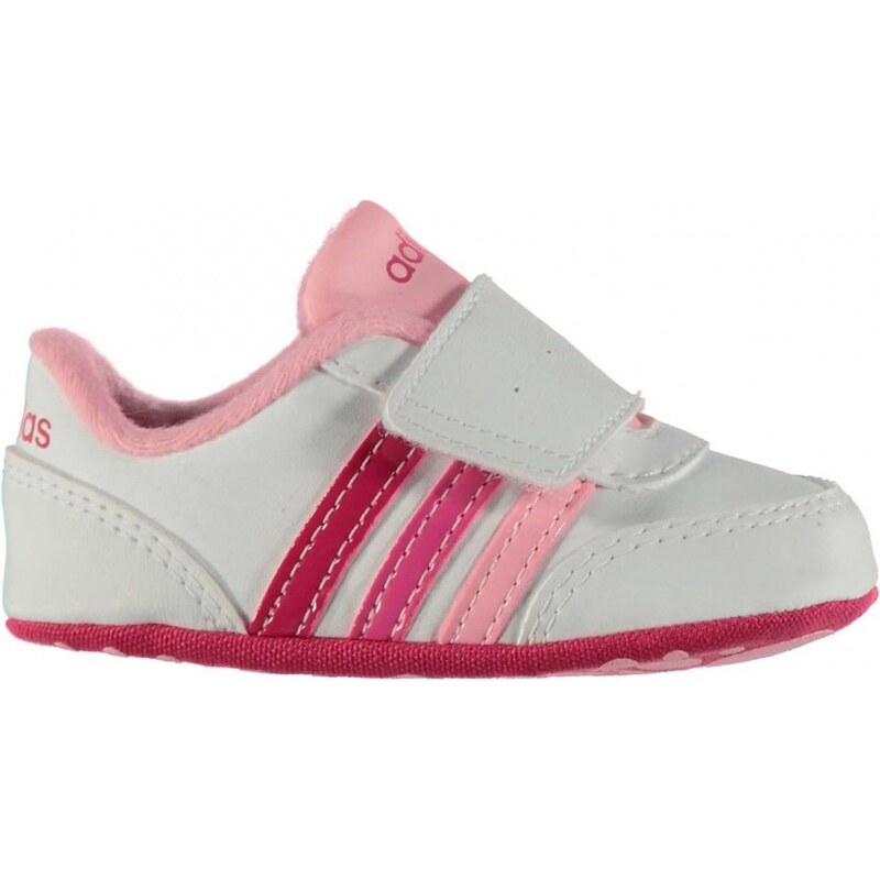Adidas Neo Jog Crib Shoes Baby Girls, white/pink
