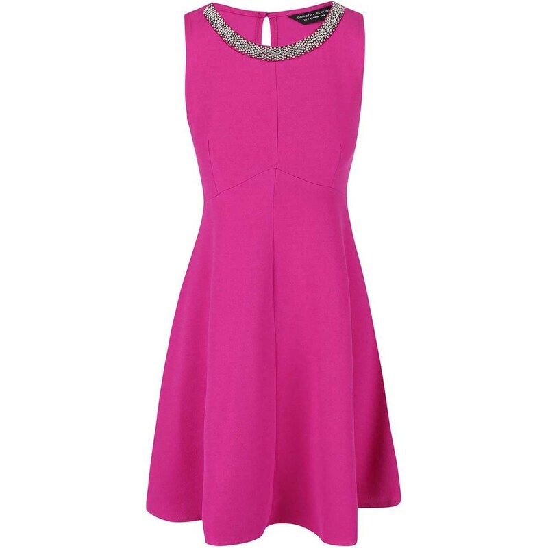 Růžové šaty s ozdobnou aplikací Dorothy Perkins