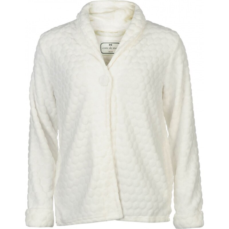 Cote De Moi Embroidered Fleece Bed Jacket Ladies, cream