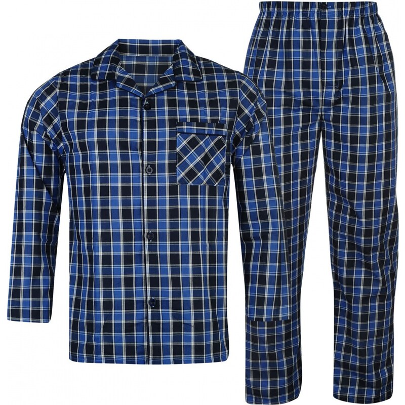 Cargo Quay Woven Pyjama Set Mens, blue/blue